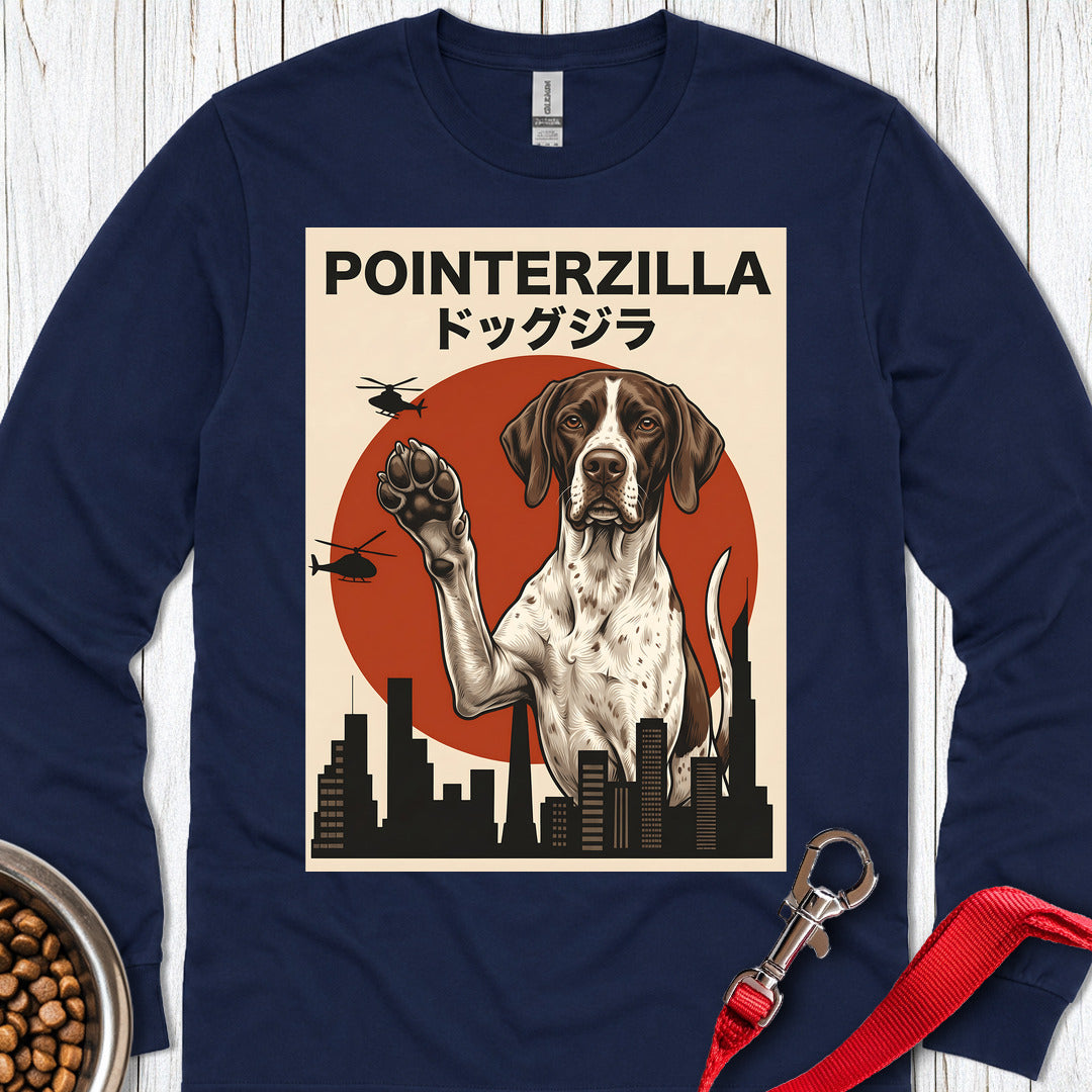 English Pointer Pointerzilla Long Sleeve — Navy