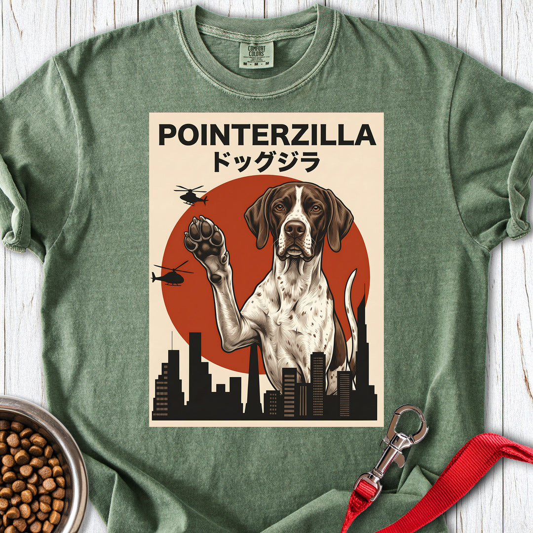 English Pointer Pointerzilla Premium Tee — Moss