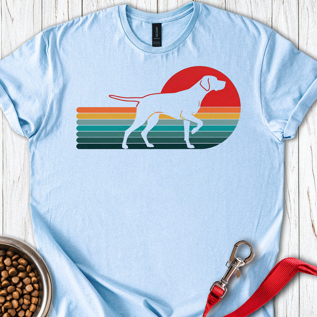 English Pointer Retro Sunset — Light Blue