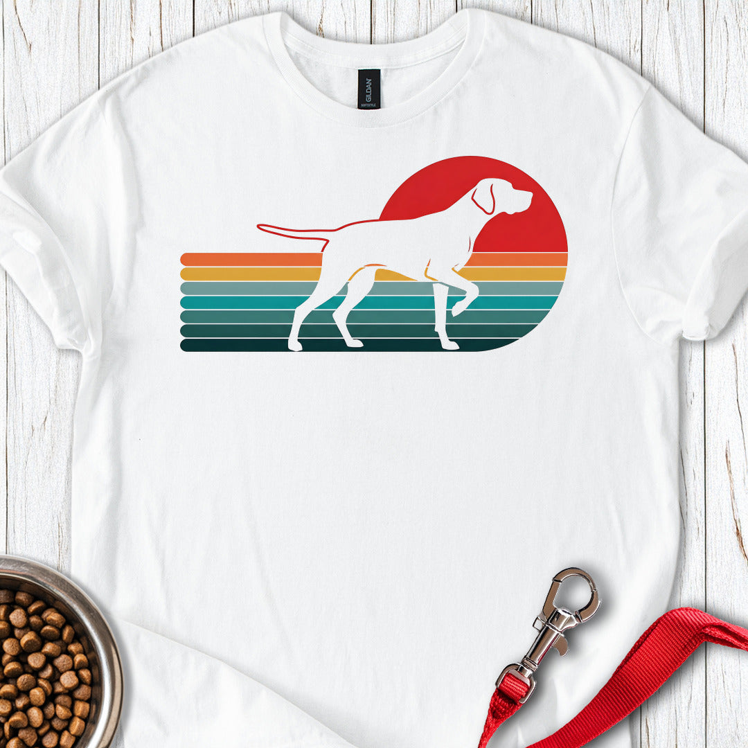 English Pointer Retro Sunset — White