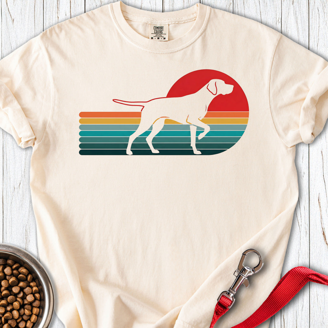English Pointer Retro Sunset Premium Tee — Ivory