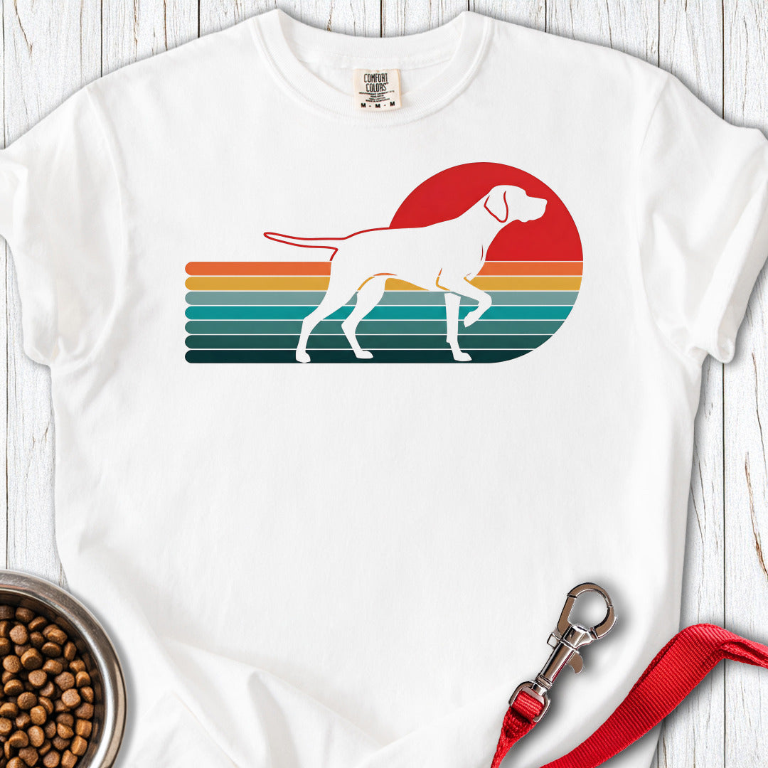 English Pointer Retro Sunset Premium Tee — White