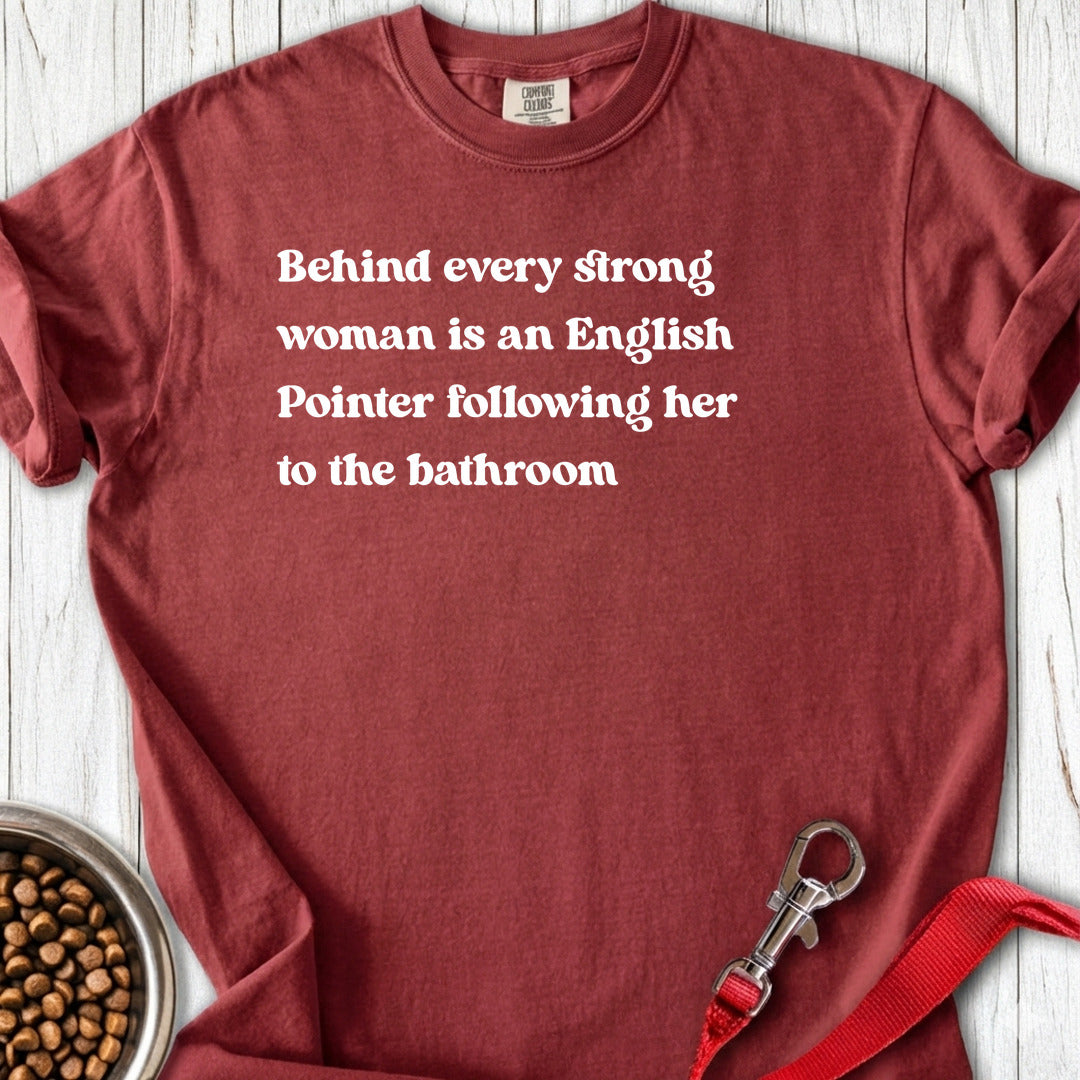 English Pointer Strong Woman Premium Tee — Brick