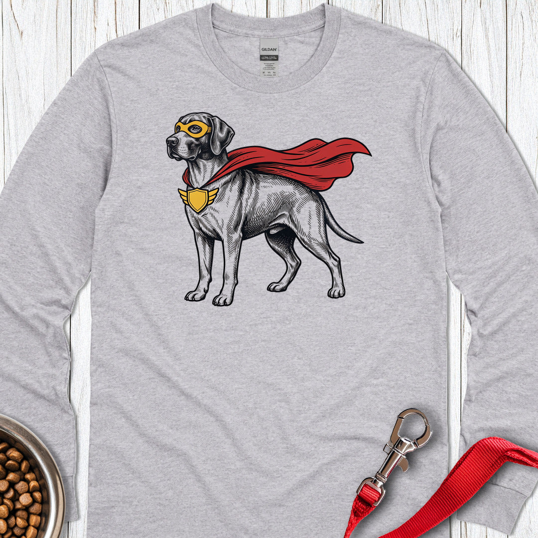 English Pointer Superhero Long Sleeve — Sport Grey