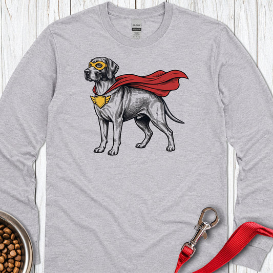 English Pointer Superhero Long Sleeve — Sport Grey