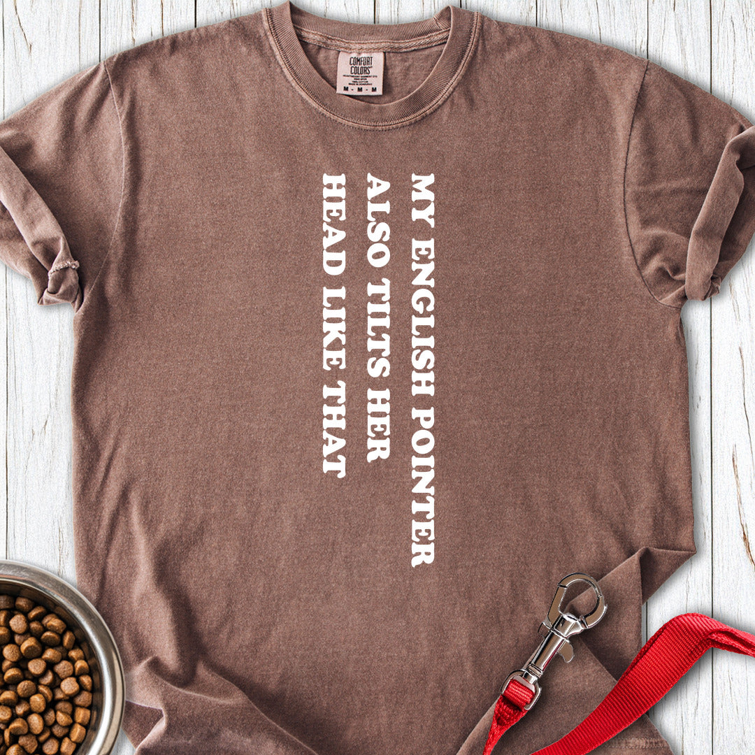 English Pointer Tilts Her Head Premium Tee — Espresso