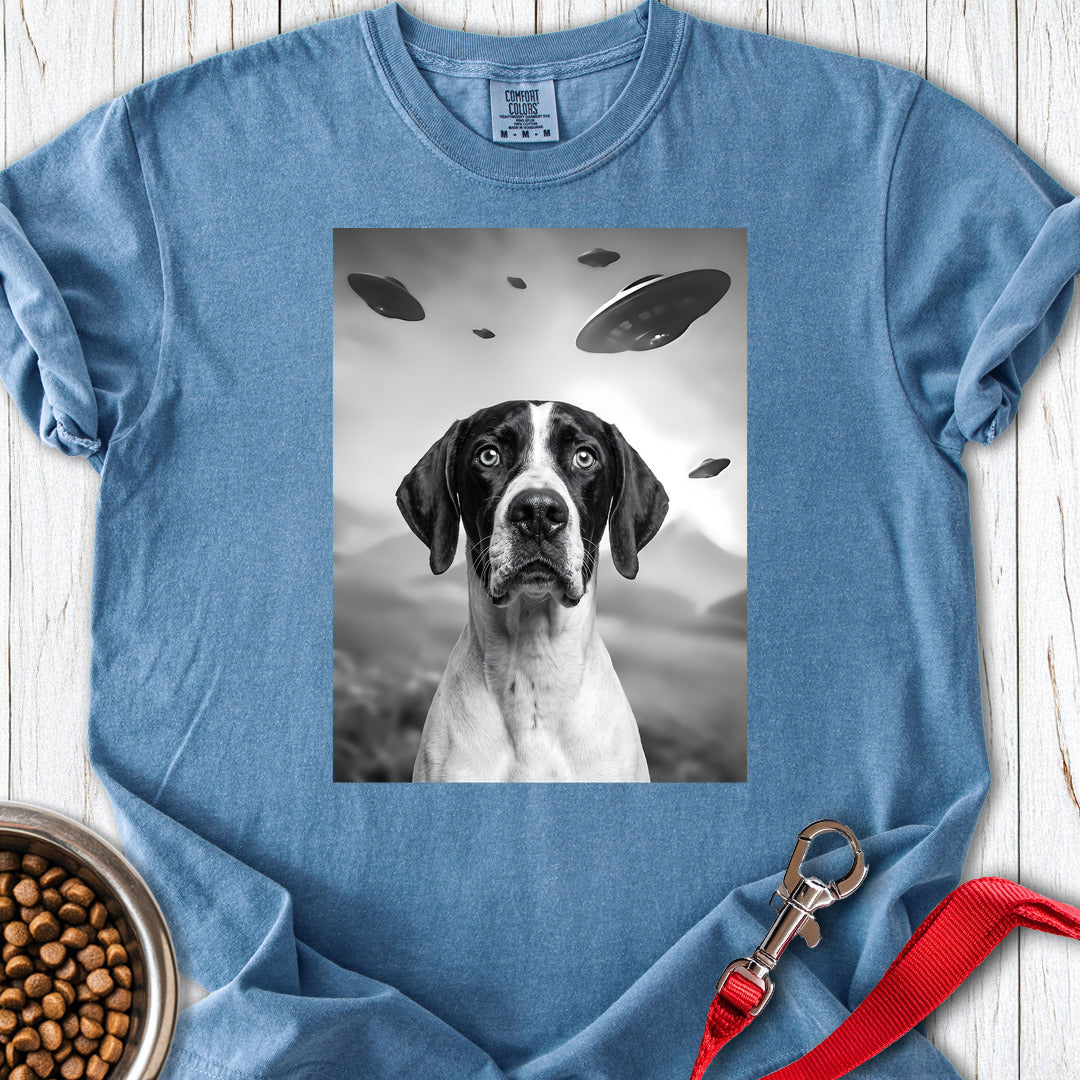 English Pointer UFO Premium Tee — Blue Jean
