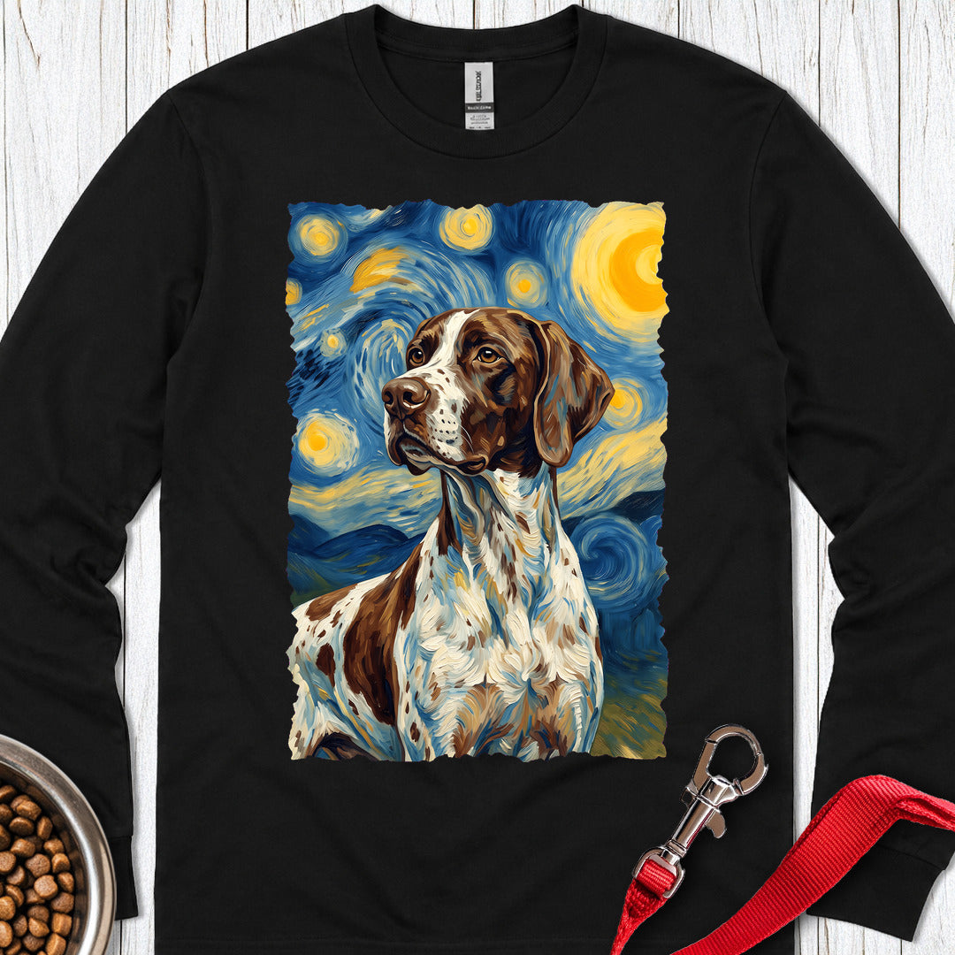 English Pointer Van Gogh Long Sleeve — Black