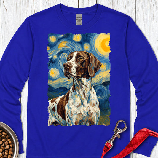 English Pointer Van Gogh Long Sleeve — Royal
