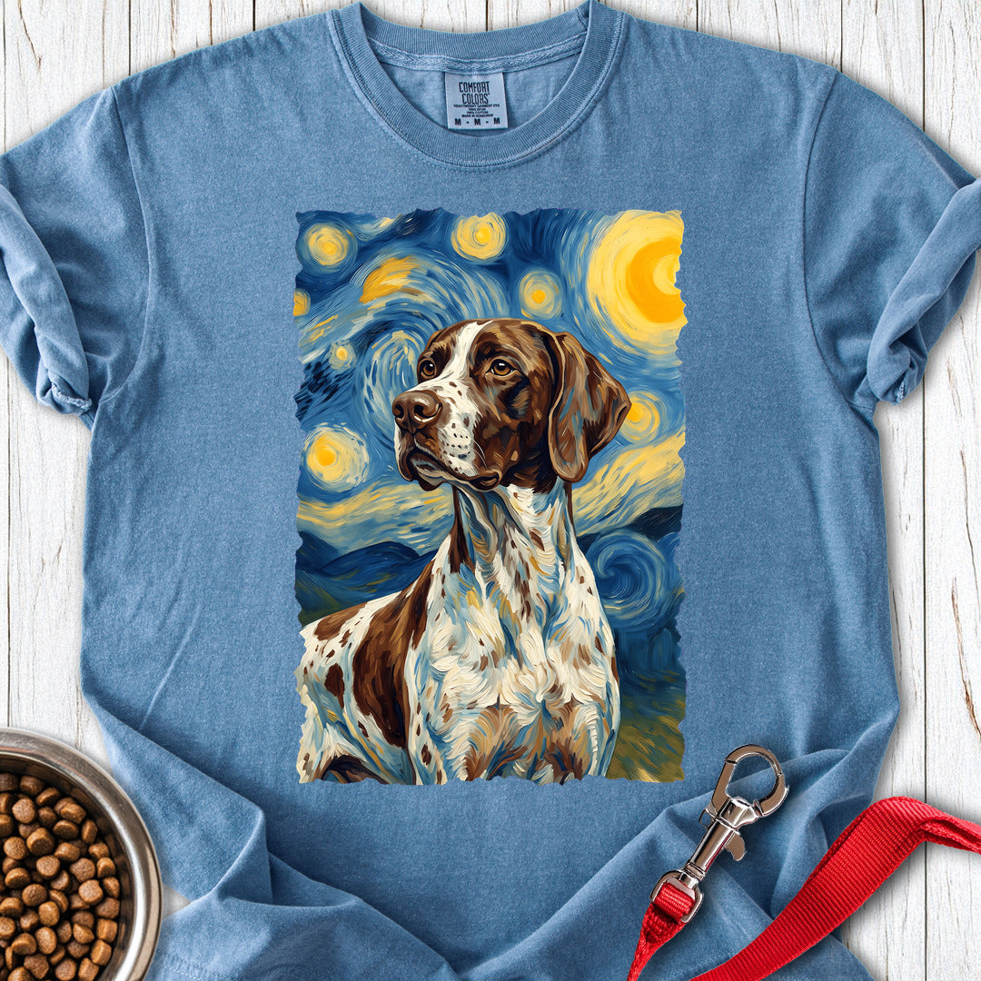 English Pointer Van Gogh Premium Tee — Blue Jean