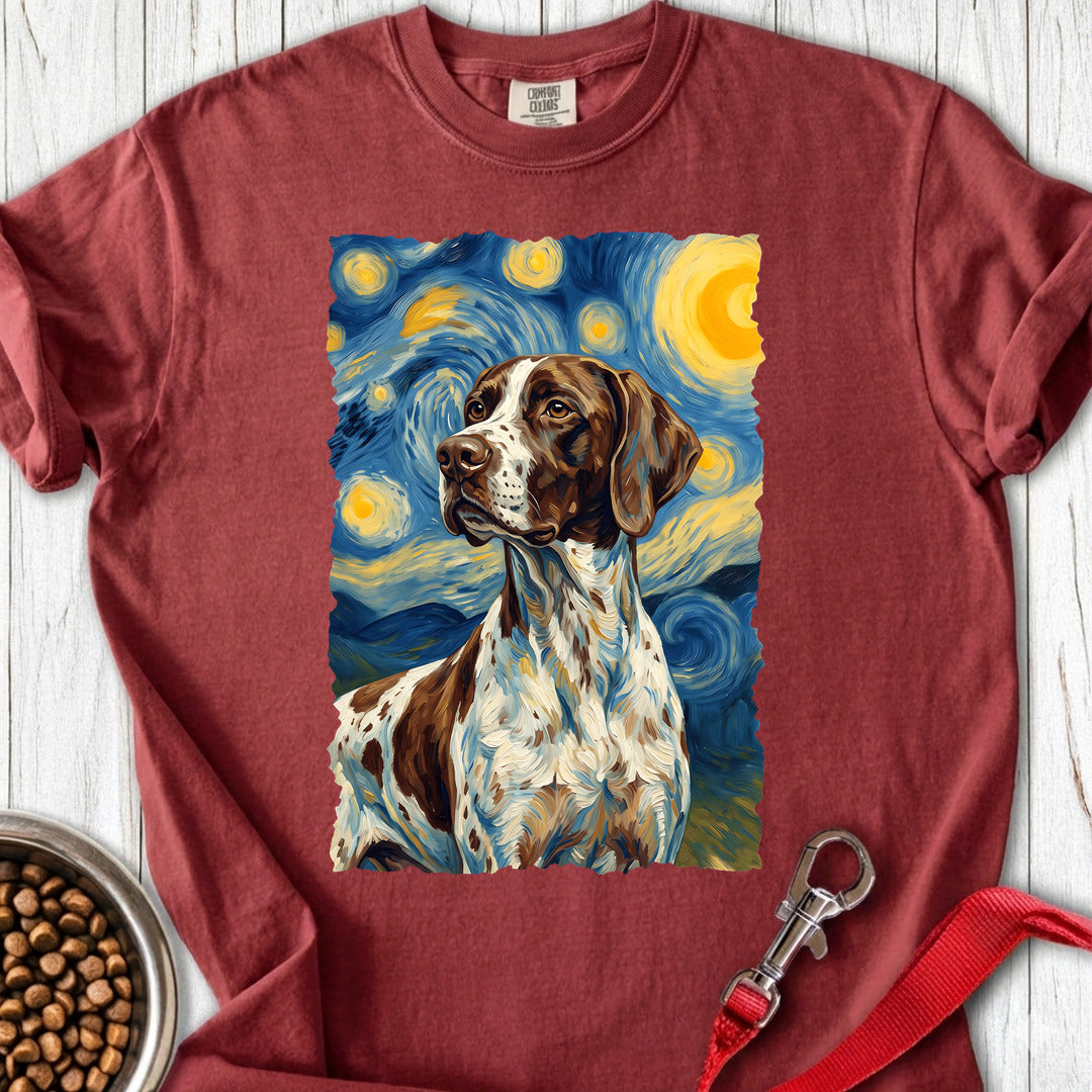 English Pointer Van Gogh Premium Tee — Brick