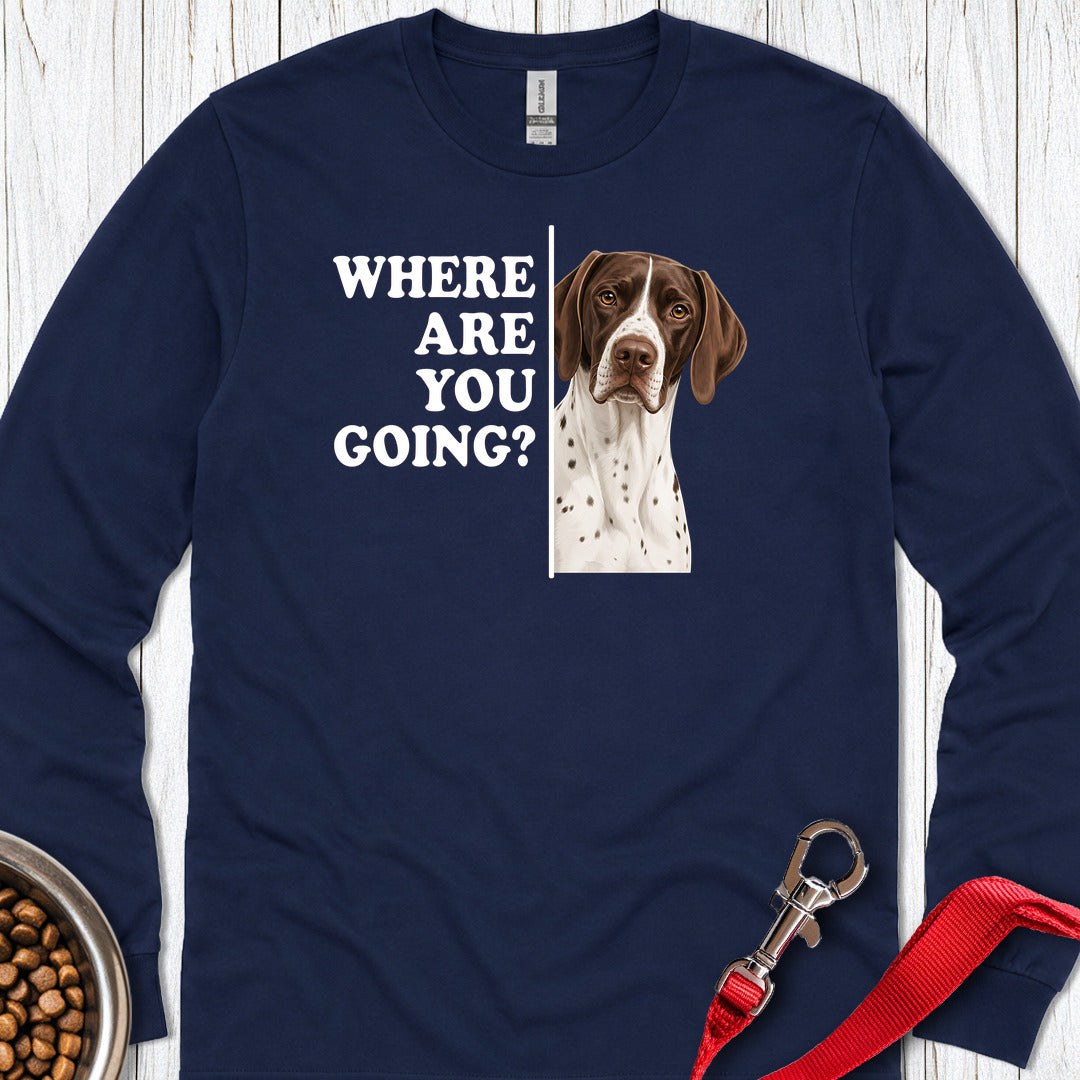 English Pointer Where Are You Going Long Sleeve — Navy