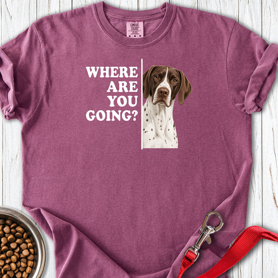 English Pointer Where Are You Going Premium Tee — Berry