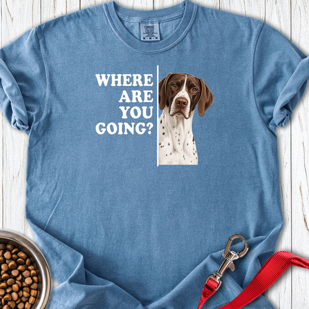 English Pointer Where Are You Going Premium Tee — Blue Jean