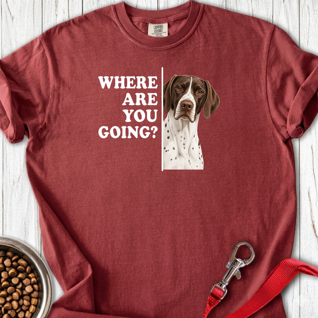 English Pointer Where Are You Going Premium Tee — Brick