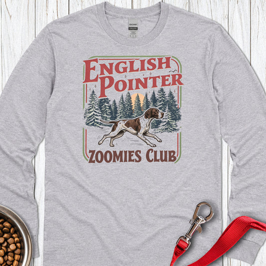 English Pointer Zoomies Club Long Sleeve — Sport Grey