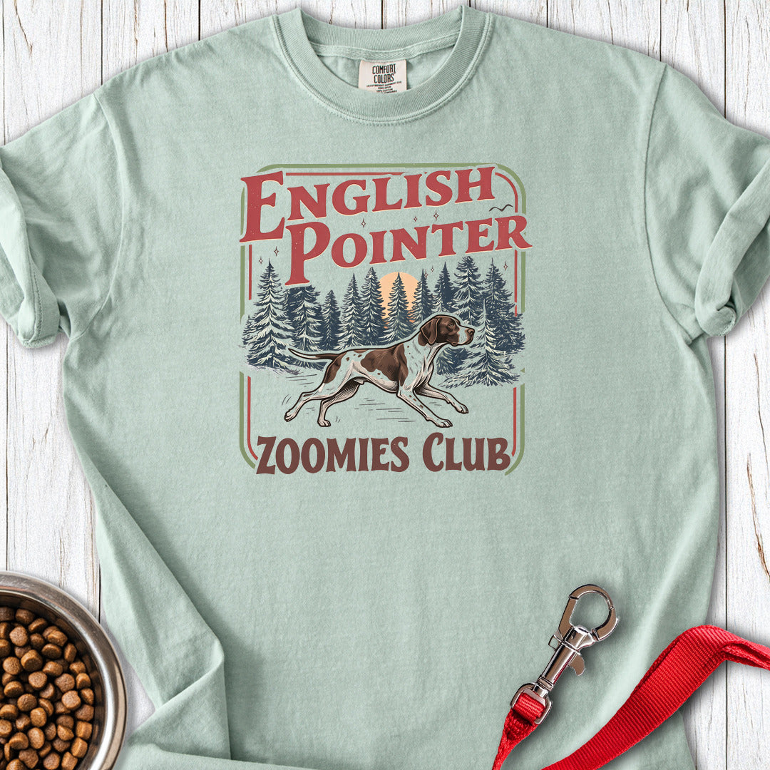 English Pointer Zoomies Club Premium Tee — Bay
