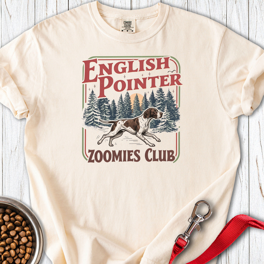 English Pointer Zoomies Club Premium Tee — Ivory