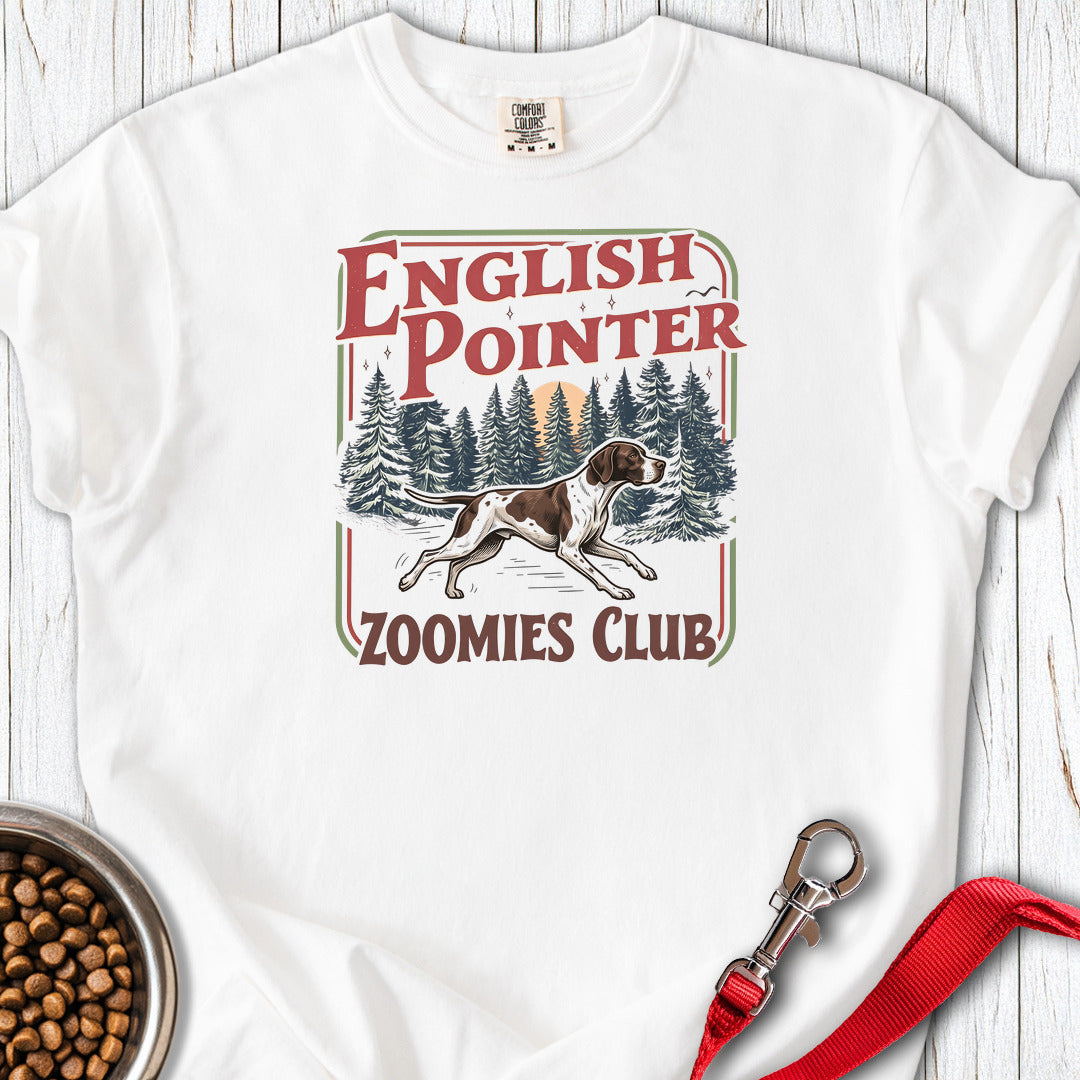 English Pointer Zoomies Club Premium Tee — White