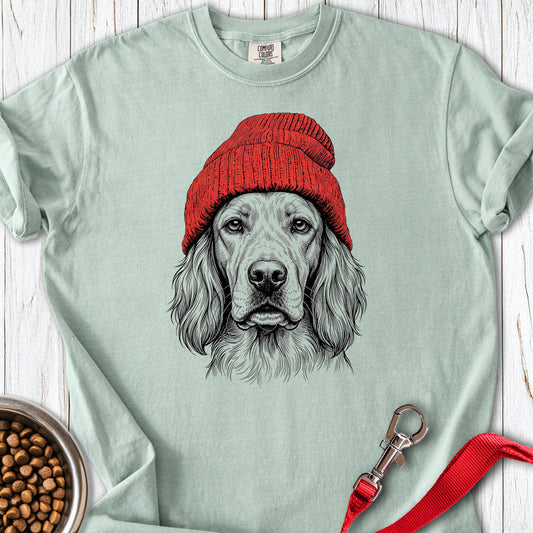 English Setter Beanie Premium Tee — Bay