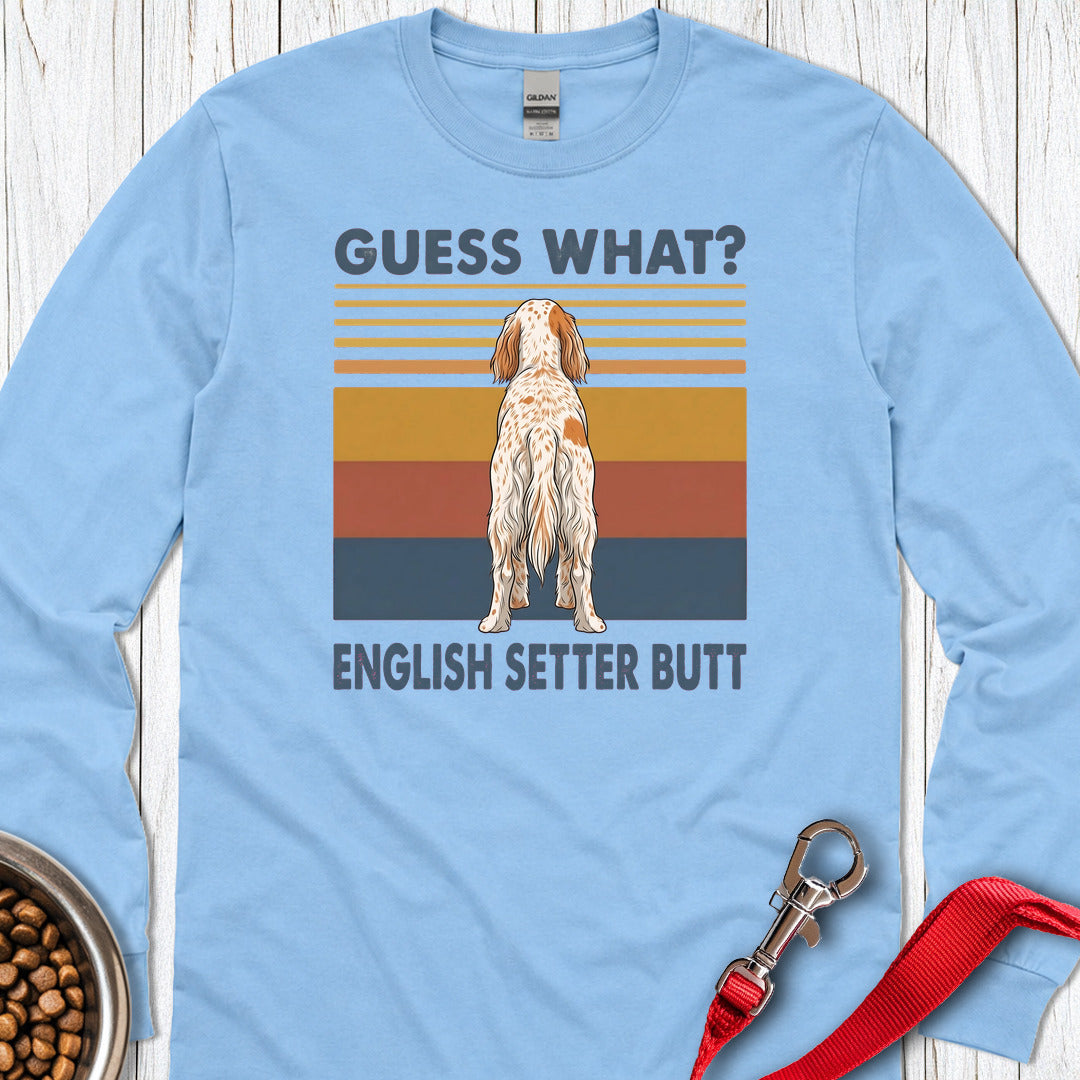 English Setter Butt Long Sleeve — Carolina Blue