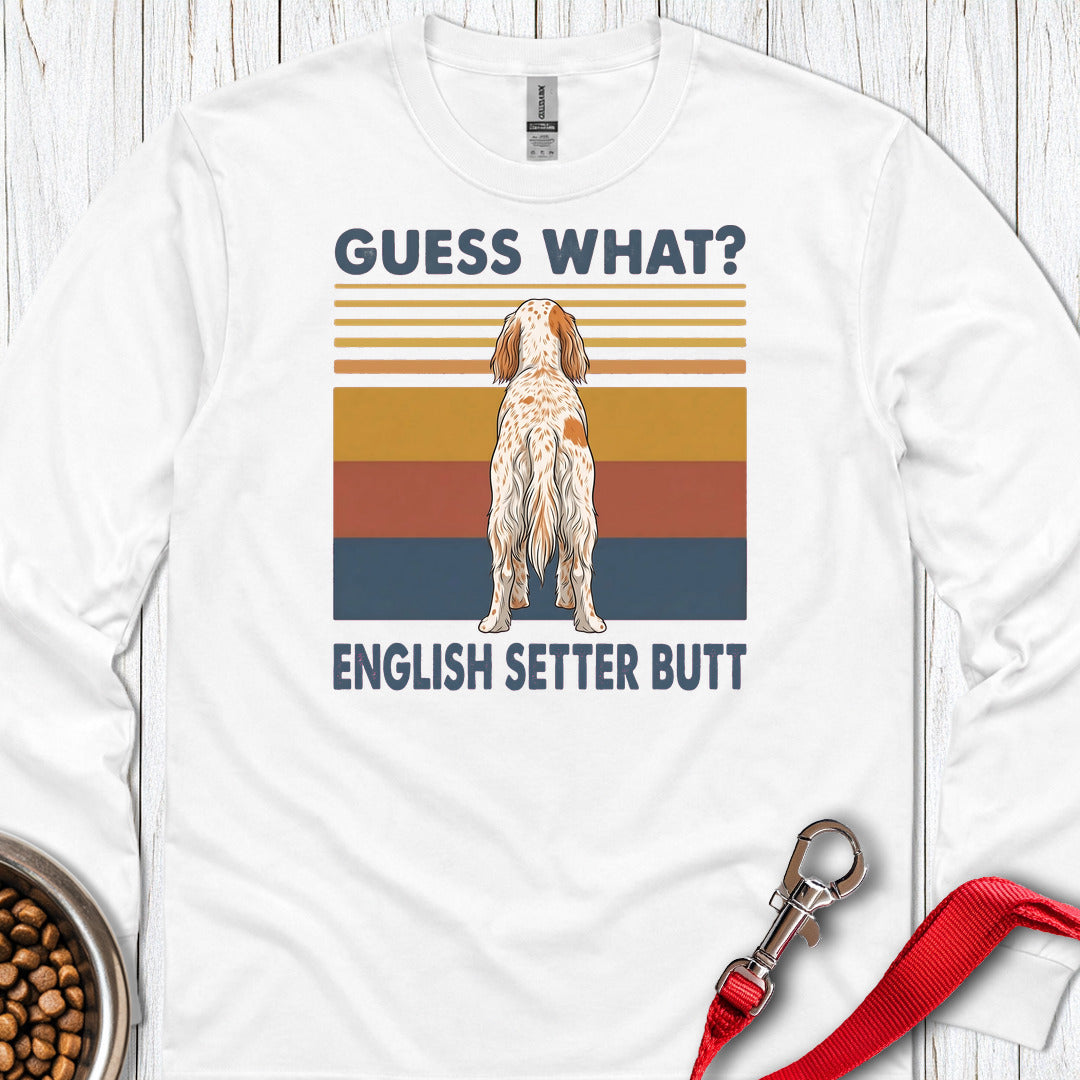 English Setter Butt Long Sleeve — White