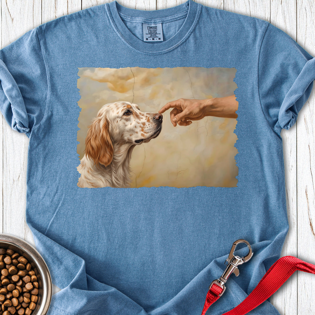English Setter Creation Premium Tee — Blue Jean