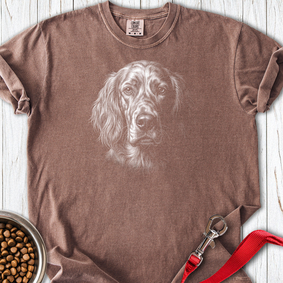 English Setter Engraved Premium Tee — Espresso