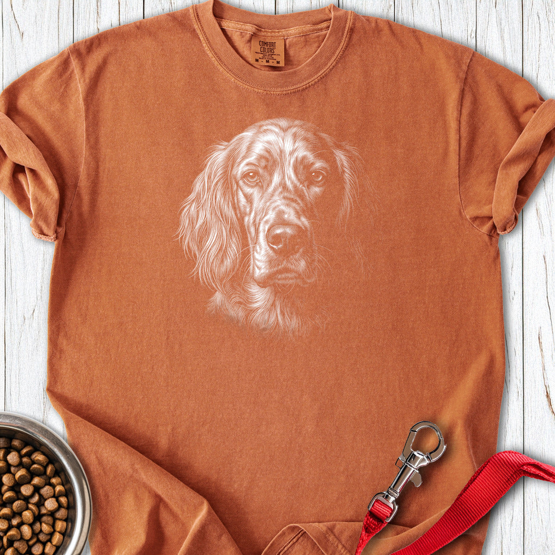 English Setter Engraved Premium Tee — Yam