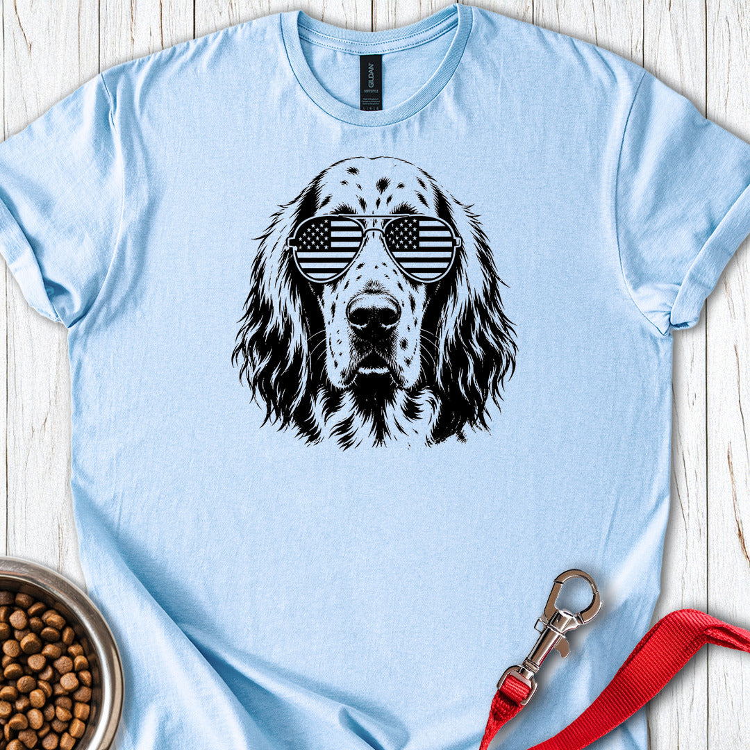 English Setter Flag Shades — Light Blue