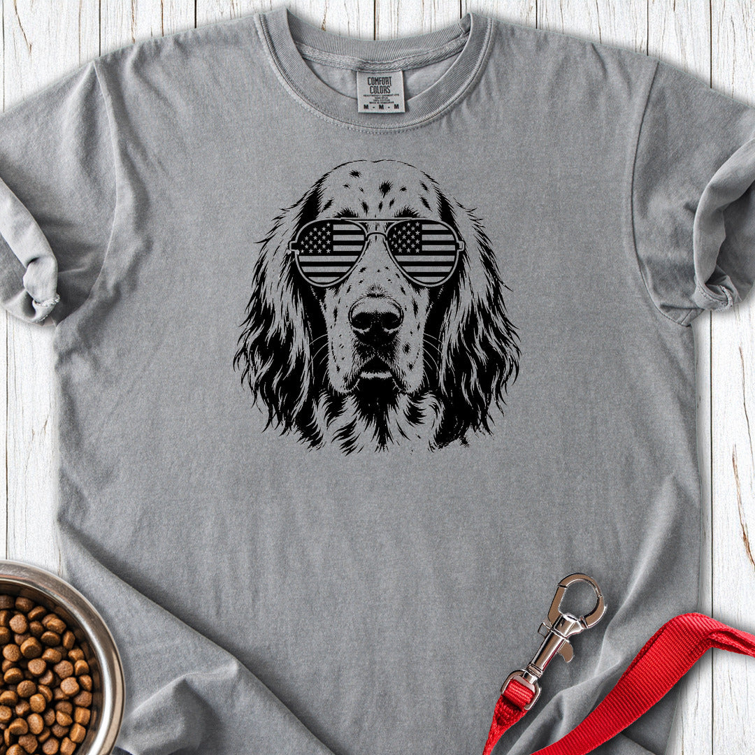 English Setter Flag Shades Premium Tee — Grey