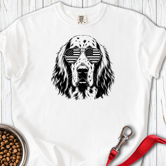 English Setter Flag Shades Premium Tee — White