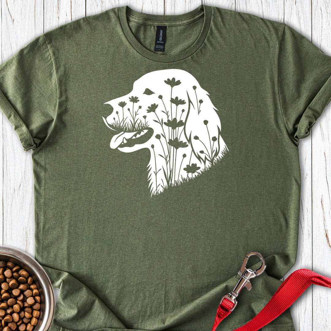English Setter Flowers — Military Green