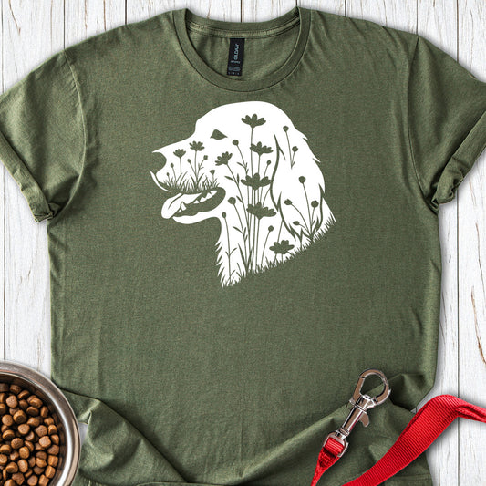 English Setter Flowers — Military Green