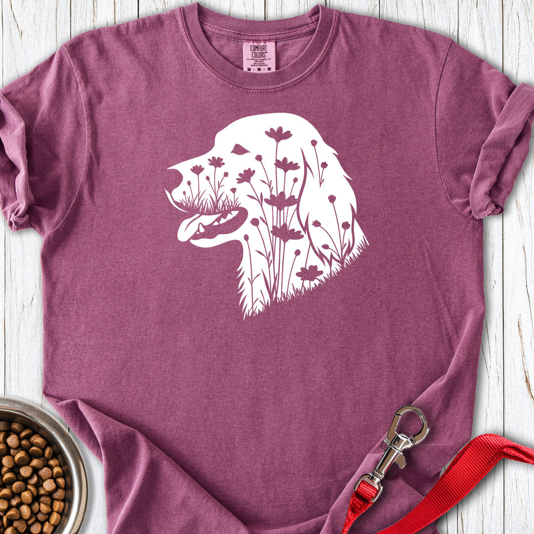English Setter Flowers Premium Tee — Berry