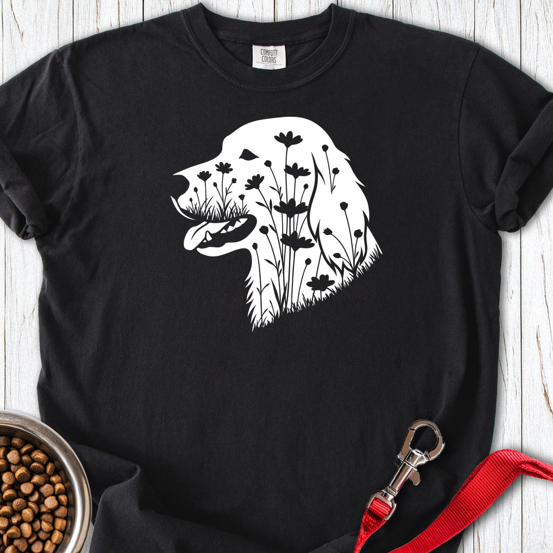 English Setter Flowers Premium Tee — Black