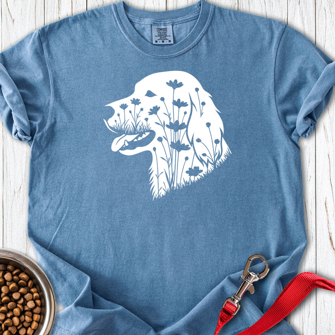 English Setter Flowers Premium Tee — Blue Jean