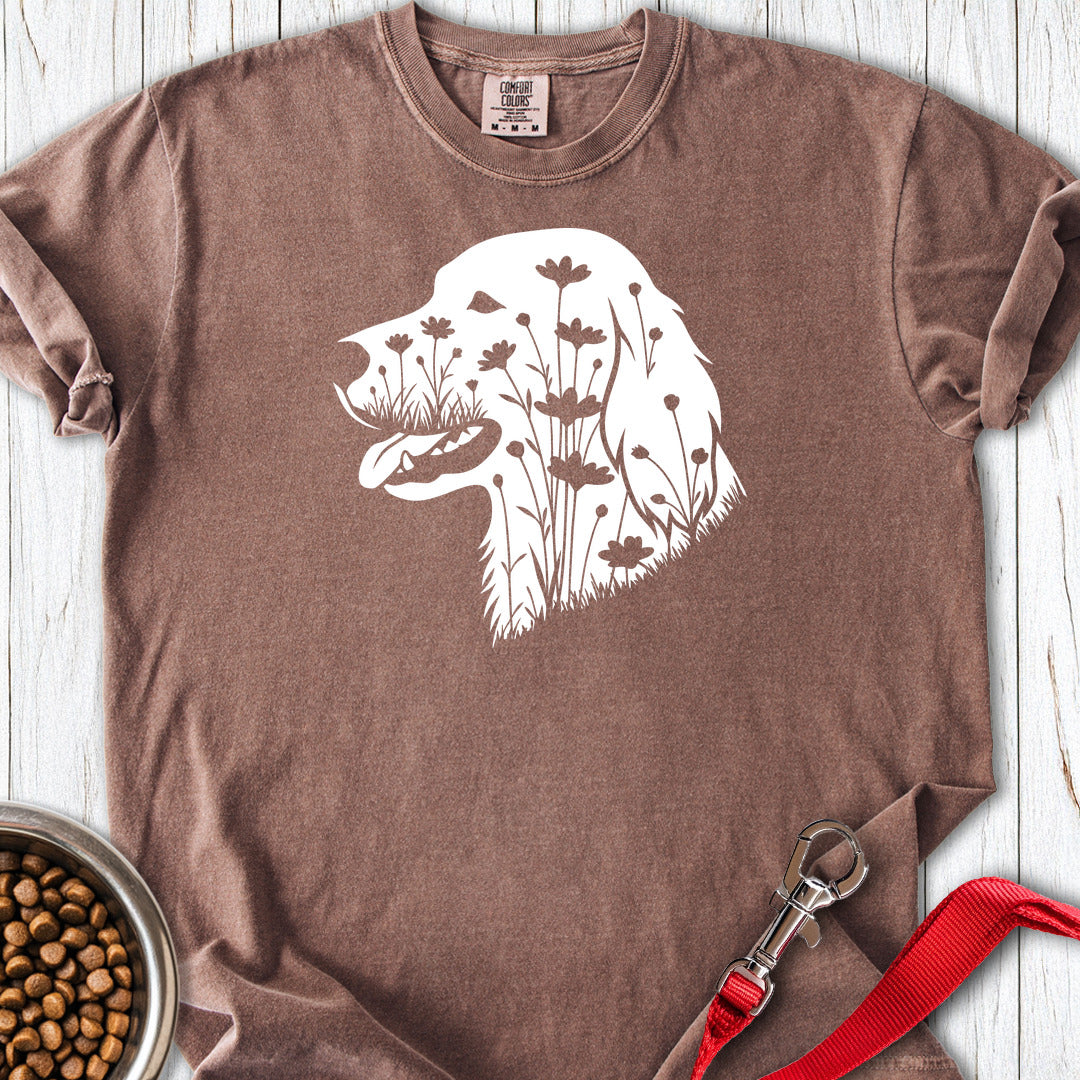 English Setter Flowers Premium Tee — Espresso