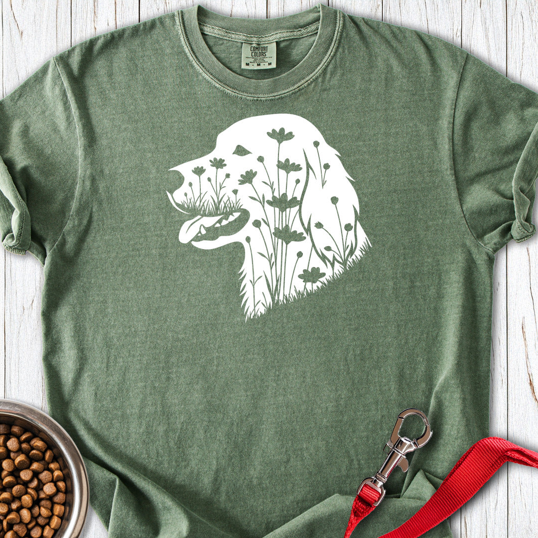 English Setter Flowers Premium Tee — Moss