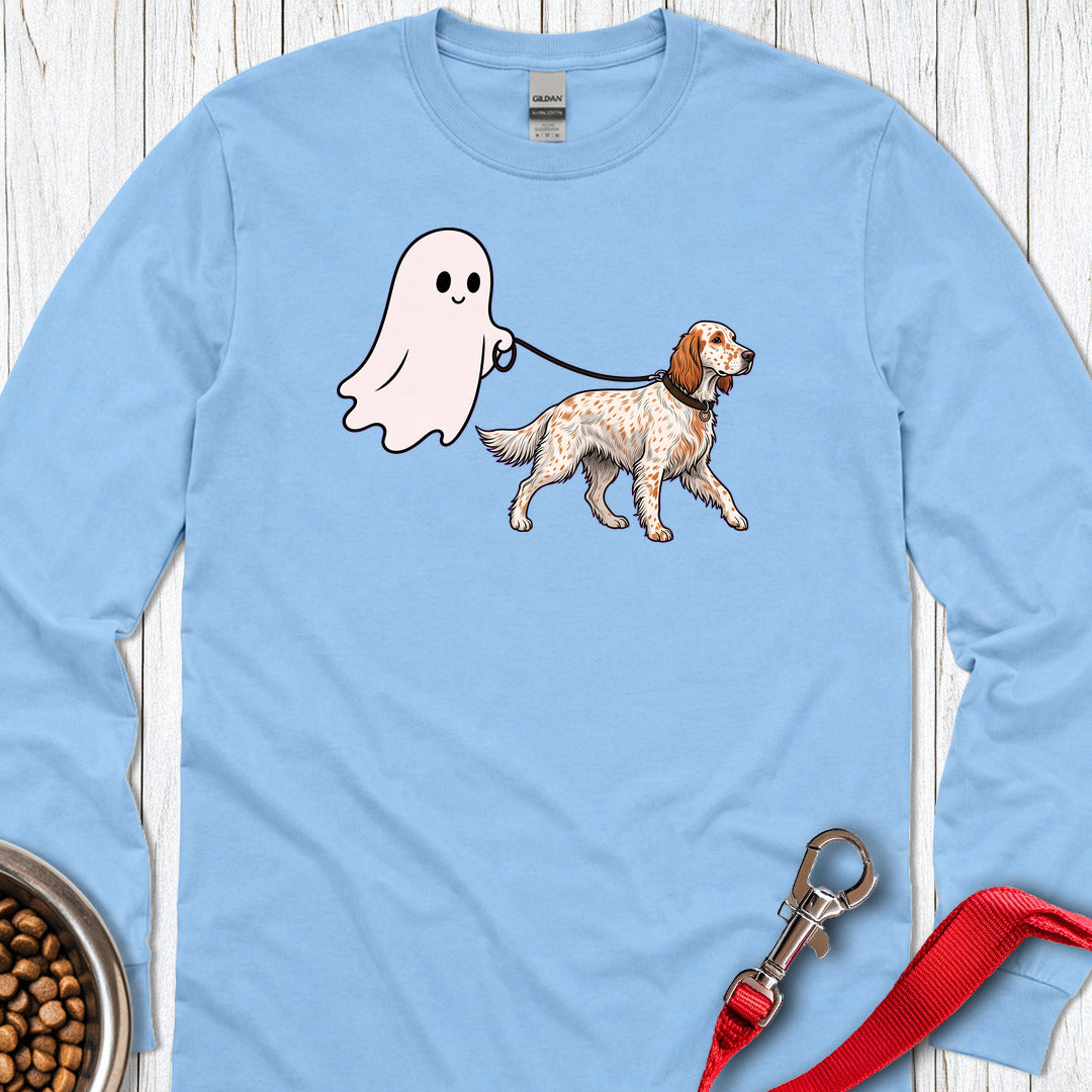 English Setter Ghost Walk Long Sleeve — Carolina Blue