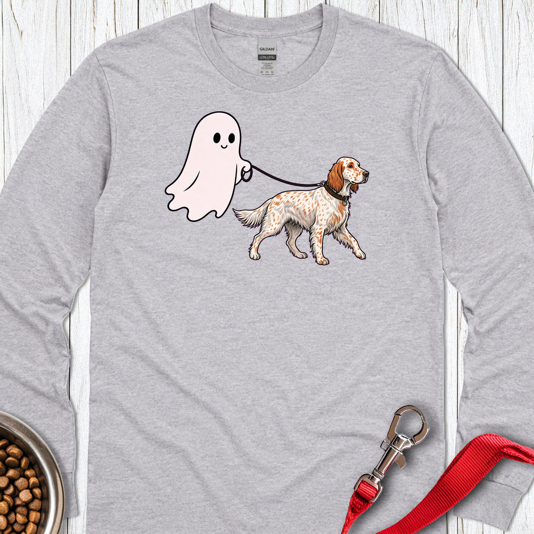 English Setter Ghost Walk Long Sleeve — Sport Grey