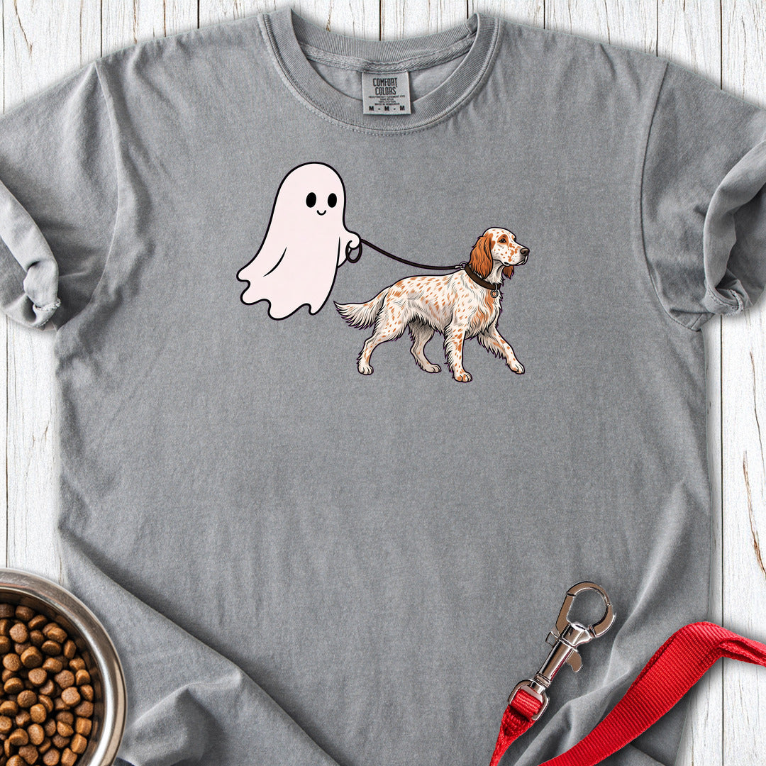 English Setter Ghost Walk Premium Tee Grey