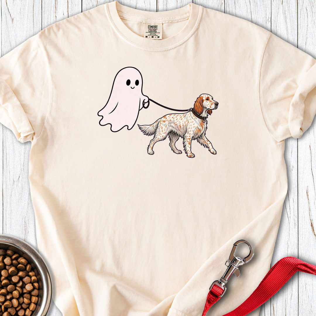 English Setter Ghost Walk Premium Tee Ivory