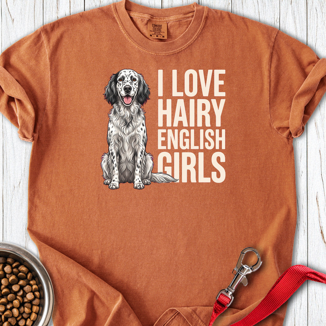 English Setter Hairy Girls Premium Tee Yam