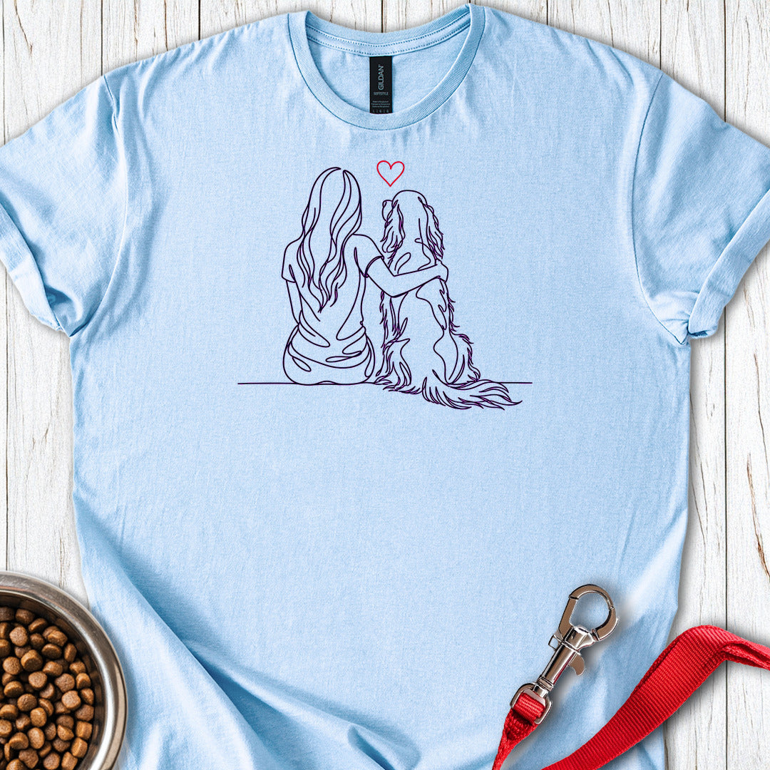 English Setter Hug — Light Blue
