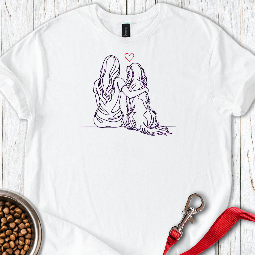 English Setter Hug — White