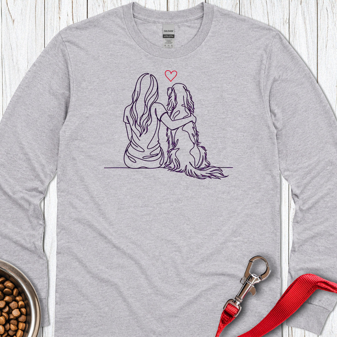 English Setter Hug Long Sleeve — Sport Grey