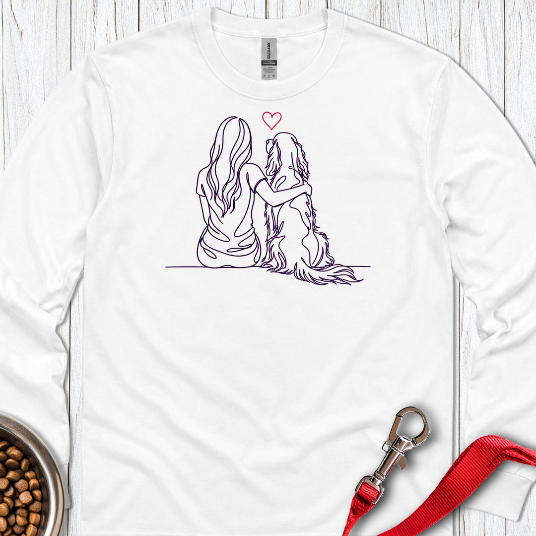 English Setter Hug Long Sleeve — White