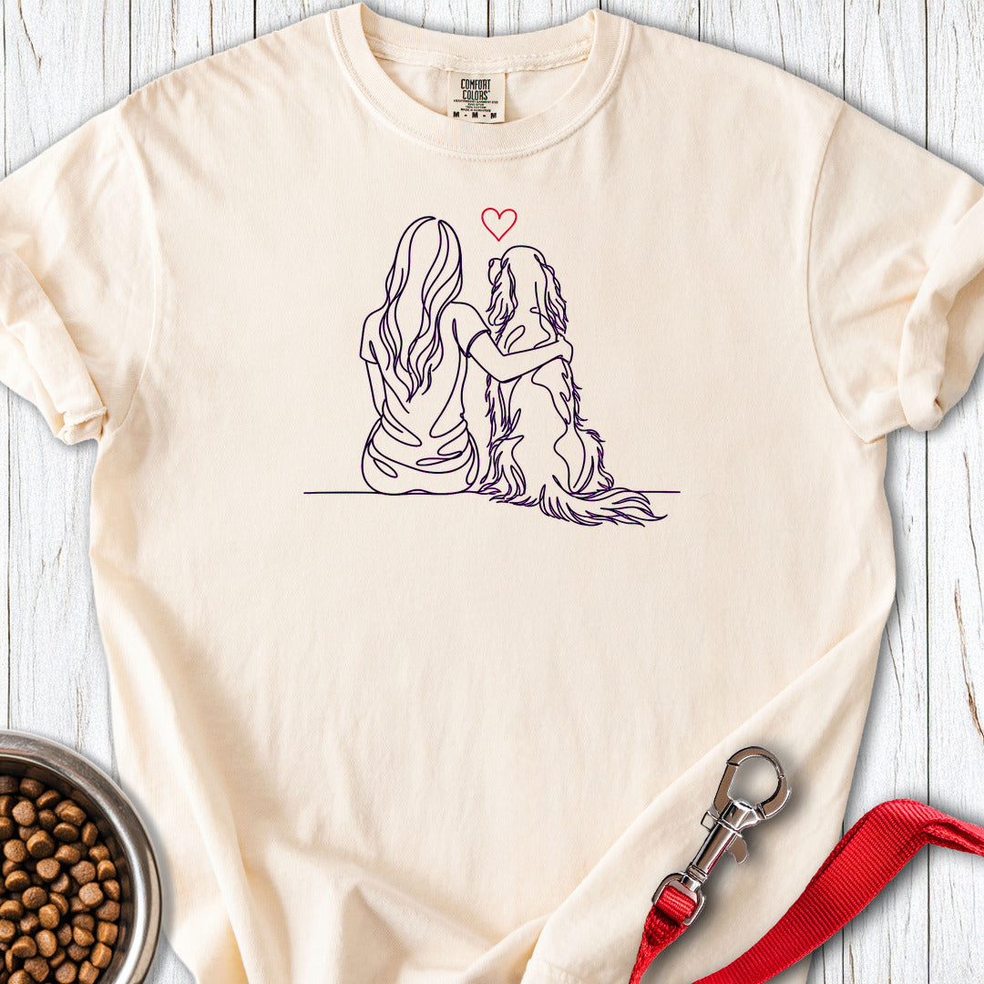 English Setter Hug Premium Tee — Ivory