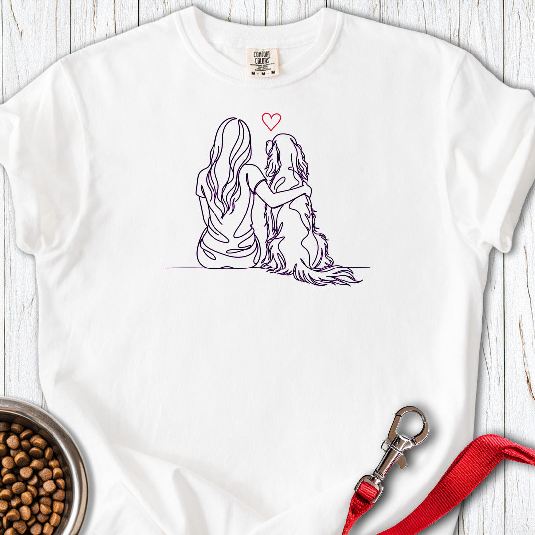 English Setter Hug Premium Tee — White